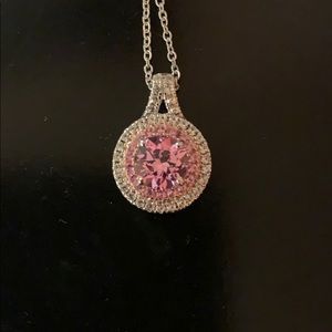 Lorenzo pink & white sapphire necklace